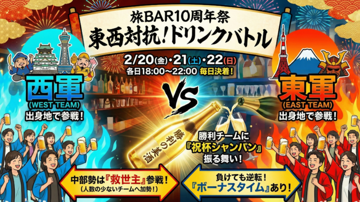 【10周年祭特別企画】東西対抗ドリンクバトル🍻